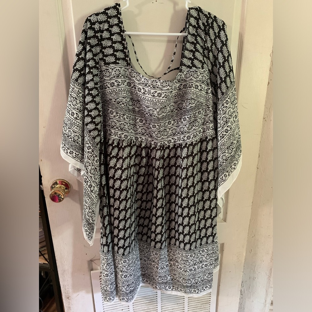 Peasant style top with flared sleeves